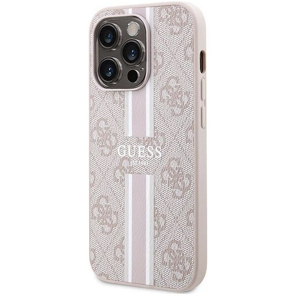 Guess Guess GUHMP15XP4RPSP iPhone 15 Pro Max 6.7" różowy/pink hardcase 4G Printed Stripes MagSafe