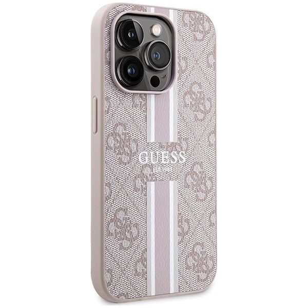 Guess Guess GUHMP15XP4RPSP iPhone 15 Pro Max 6.7" różowy/pink hardcase 4G Printed Stripes MagSafe