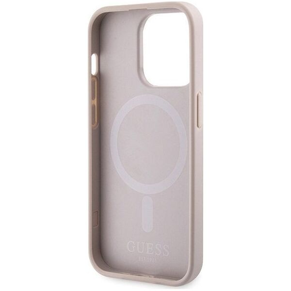 Guess Guess GUHMP15XP4RPSP iPhone 15 Pro Max 6.7" różowy/pink hardcase 4G Printed Stripes MagSafe