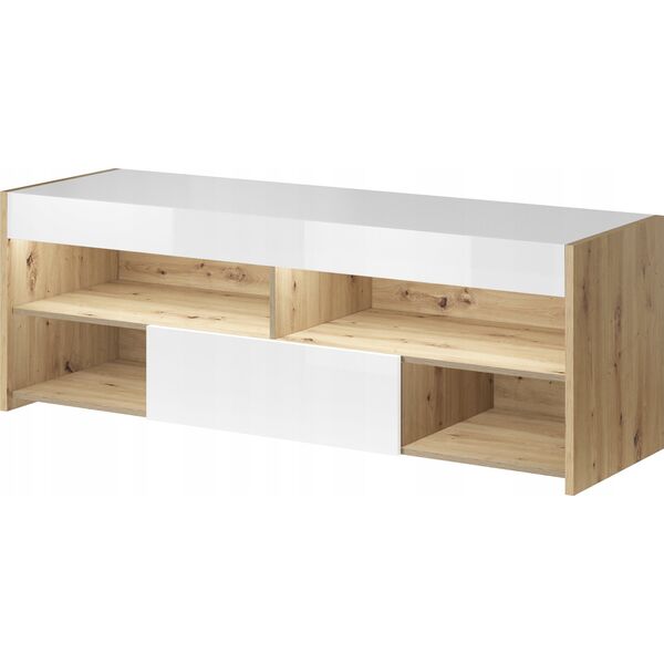 Vivaldi Meble GOBI RTV GB 02 DĄB ARTISAN/BIAŁY POŁYSK