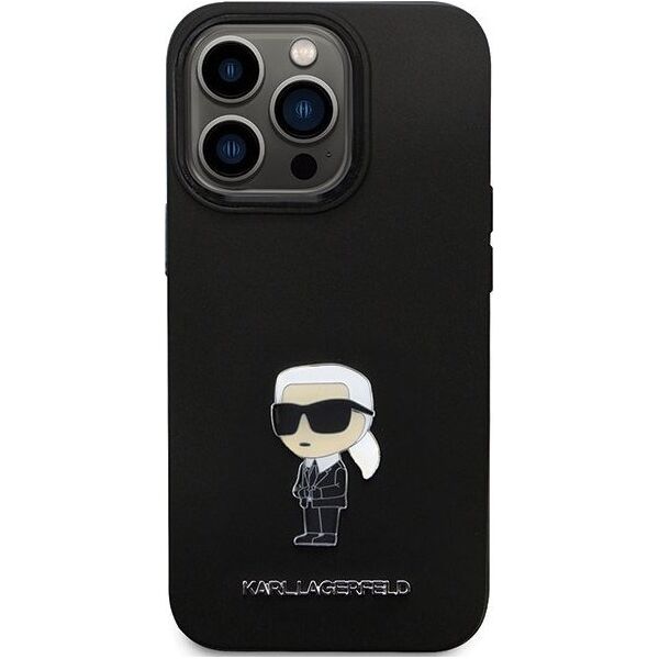 Karl Lagerfeld Karl Lagerfeld KLHCP13LSMHKNPK iPhone 13 Pro / 13 6.1" czarny/black Silicone Ikonik Metal Pin