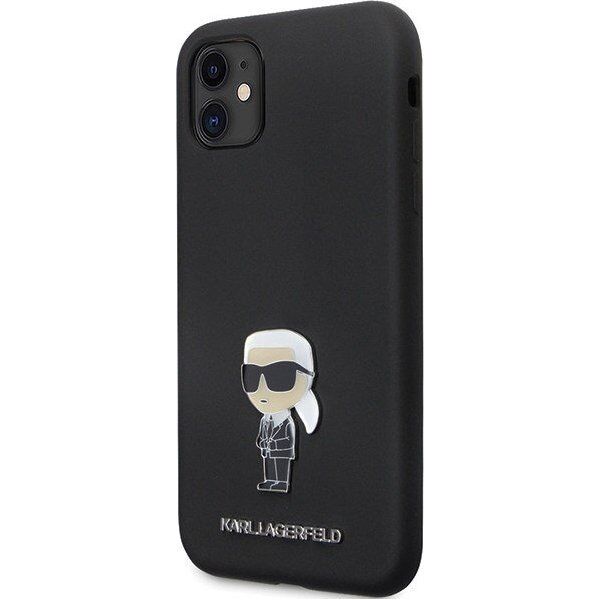 Karl Lagerfeld Karl Lagerfeld KLHCN61SMHKNPK iPhone 11 / Xr 6.1" czarny/black Silicone Ikonik Metal Pin