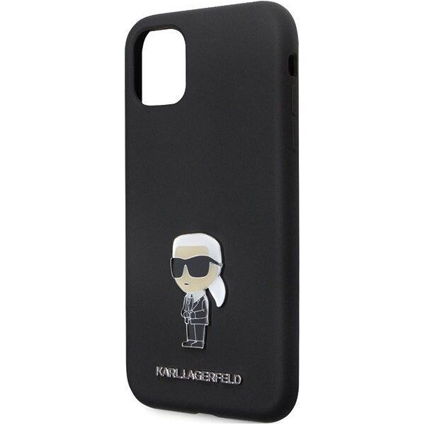 Karl Lagerfeld Karl Lagerfeld KLHCN61SMHKNPK iPhone 11 / Xr 6.1" czarny/black Silicone Ikonik Metal Pin