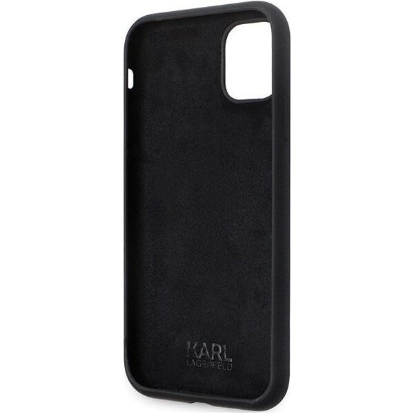 Karl Lagerfeld Karl Lagerfeld KLHCN61SMHKNPK iPhone 11 / Xr 6.1" czarny/black Silicone Ikonik Metal Pin