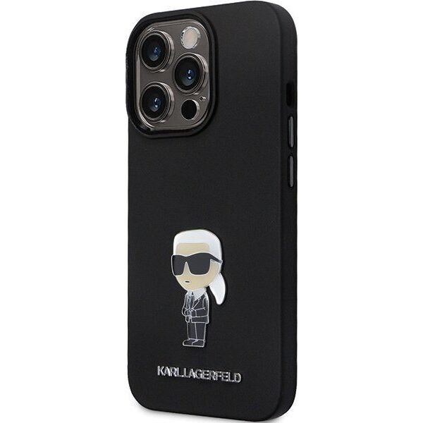 Karl Lagerfeld Karl Lagerfeld KLHCP13XSMHKNPK iPhone 13 Pro Max 6,7" czarny/black Silicone Ikonik Metal Pin