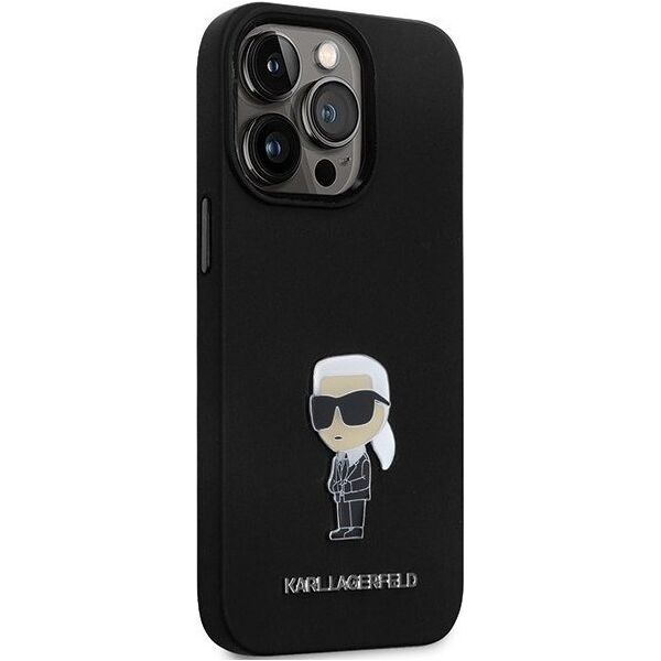 Karl Lagerfeld Karl Lagerfeld KLHCP13XSMHKNPK iPhone 13 Pro Max 6,7" czarny/black Silicone Ikonik Metal Pin