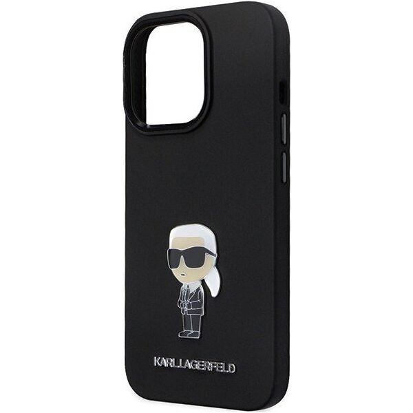Karl Lagerfeld Karl Lagerfeld KLHCP13XSMHKNPK iPhone 13 Pro Max 6,7" czarny/black Silicone Ikonik Metal Pin
