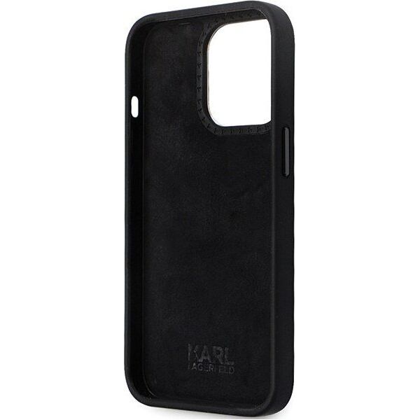 Karl Lagerfeld Karl Lagerfeld KLHCP13XSMHKNPK iPhone 13 Pro Max 6,7" czarny/black Silicone Ikonik Metal Pin
