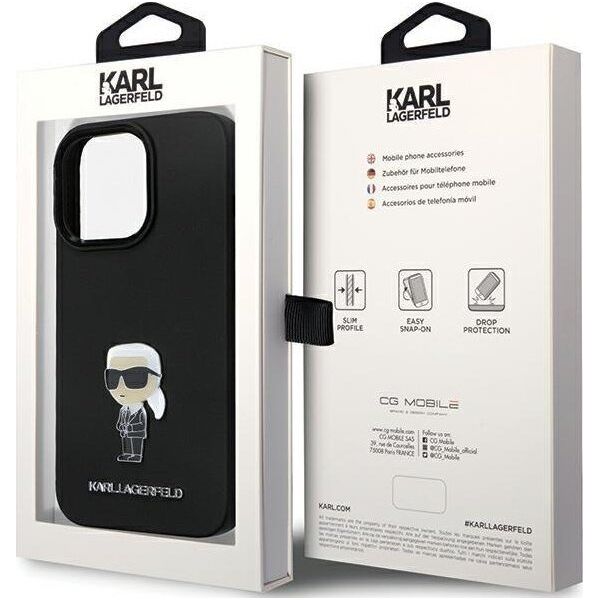 Karl Lagerfeld Karl Lagerfeld KLHCP13XSMHKNPK iPhone 13 Pro Max 6,7" czarny/black Silicone Ikonik Metal Pin