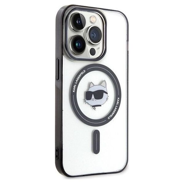 Karl Lagerfeld Karl Lagerfeld KLHMP15LHCHNOTK iPhone 15 Pro 6.1" transparent hardcase IML Choupette`s Head MagSafe