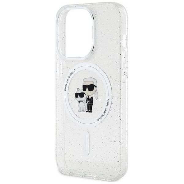 Karl Lagerfeld Karl Lagerfeld KLHMP15LHGKCNOT iPhone 15 Pro 6.1" transparent hardcase Karl&Choupette Glitter MagSafe