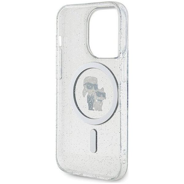Karl Lagerfeld Karl Lagerfeld KLHMP15LHGKCNOT iPhone 15 Pro 6.1" transparent hardcase Karl&Choupette Glitter MagSafe