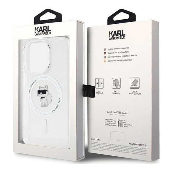 Karl Lagerfeld Karl Lagerfeld KLHMP15LHFCCNOT iPhone 15 Pro 6.1" transparent hardcase IML Choupette MagSafe