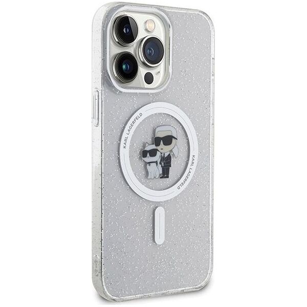 Karl Lagerfeld Karl Lagerfeld KLHMP15XHGKCNOT iPhone 15 Pro Max 6.7" transparent hardcase Karl&Choupette Glitter MagSafe
