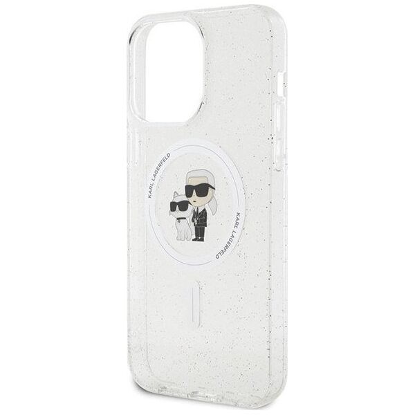 Karl Lagerfeld Karl Lagerfeld KLHMP15XHGKCNOT iPhone 15 Pro Max 6.7" transparent hardcase Karl&Choupette Glitter MagSafe