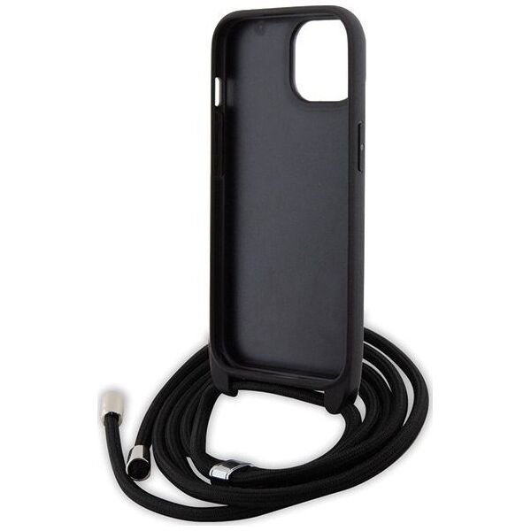 Karl Lagerfeld Karl Lagerfeld KLHCP15SSASKNPSK iPhone 15 6.1" hardcase czarny/black Crossbody Saffiano Monogram Metal Pin Karl & Choupette