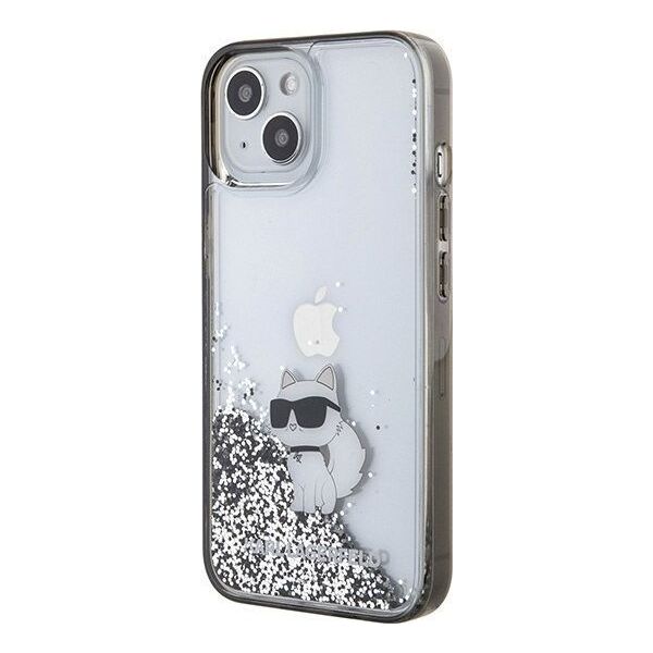 Karl Lagerfeld Karl Lagerfeld KLHCP15SLKCNSK iPhone 15 6.1" transparent hardcase Liquid Glitter Choupette