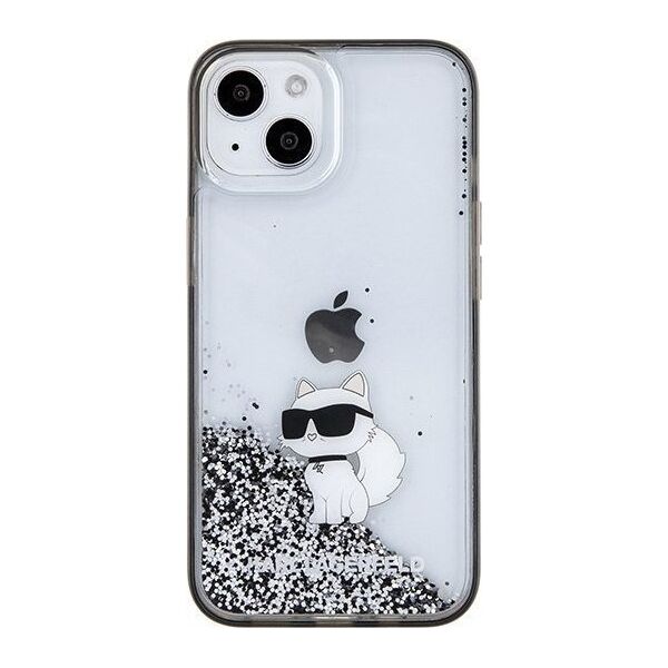 Karl Lagerfeld Karl Lagerfeld KLHCP15SLKCNSK iPhone 15 6.1" transparent hardcase Liquid Glitter Choupette