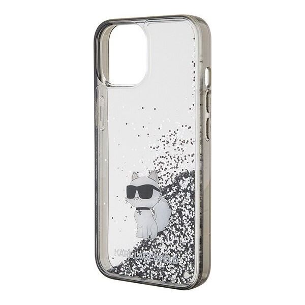 Karl Lagerfeld Karl Lagerfeld KLHCP15SLKCNSK iPhone 15 6.1" transparent hardcase Liquid Glitter Choupette