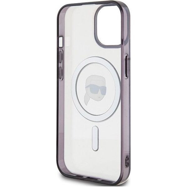 Karl Lagerfeld Karl Lagerfeld KLHMP15MHKHNOTK iPhone 15 Plus 6.7" transparent hardcase IML Karl`s Head MagSafe