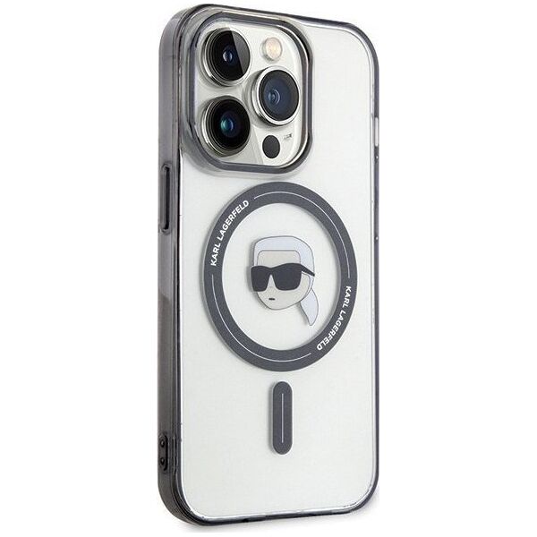 Karl Lagerfeld Karl Lagerfeld KLHMP15XHKHNOTK iPhone 15 Pro Max 6.7" transparent hardcase IML Karl`s Head MagSafe