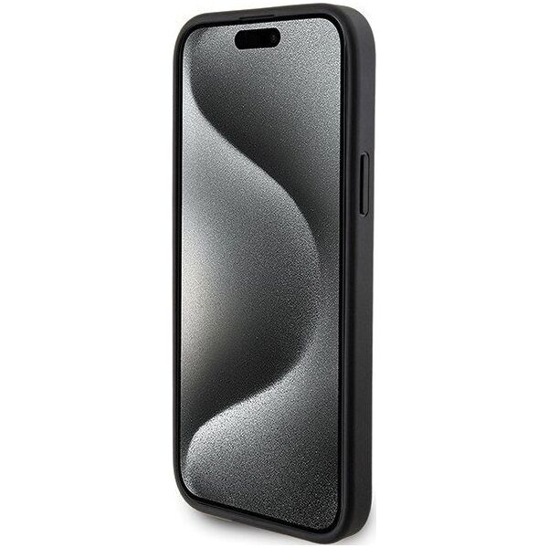 Karl Lagerfeld Karl Lagerfeld KLHCP15SSAPKCNPK iPhone 15 6.1" czarny/black hardcase Saffiano Cardslot Karl&Choupette Metal Pin