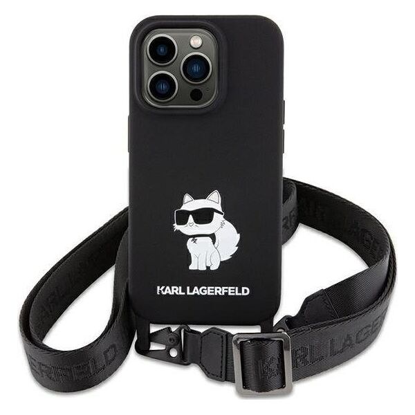 Karl Lagerfeld Karl Lagerfeld KLHCP15SSCBSCNK iPhone 15 6.1" hardcase czarny/black Crossbody Silicone Choupette