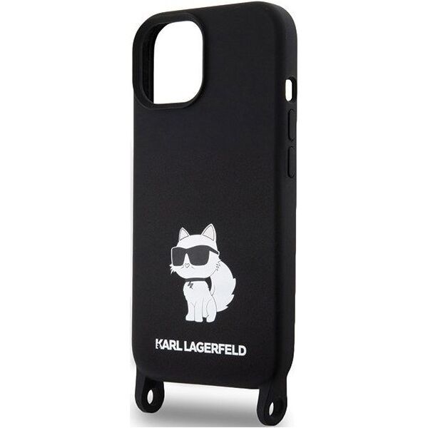 Karl Lagerfeld Karl Lagerfeld KLHCP15SSCBSCNK iPhone 15 6.1" hardcase czarny/black Crossbody Silicone Choupette