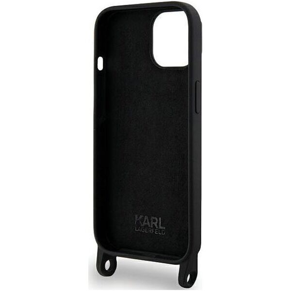 Karl Lagerfeld Karl Lagerfeld KLHCP15SSCBSCNK iPhone 15 6.1" hardcase czarny/black Crossbody Silicone Choupette