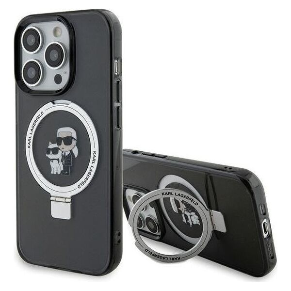 Karl Lagerfeld Karl Lagerfeld KLHMP15XHMRSKCK iPhone 15 Pro Max 6.7" czarny/black hardcase Ring Stand Karl&Choupettte MagSafe