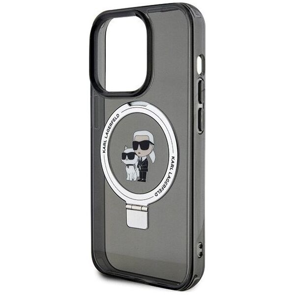 Karl Lagerfeld Karl Lagerfeld KLHMP15XHMRSKCK iPhone 15 Pro Max 6.7" czarny/black hardcase Ring Stand Karl&Choupettte MagSafe