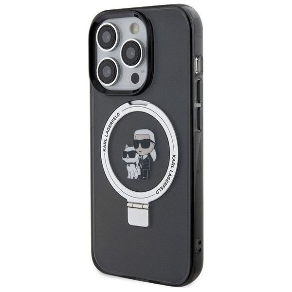 Karl Lagerfeld Karl Lagerfeld KLHMP15XHMRSKCK iPhone 15 Pro Max 6.7" czarny/black hardcase Ring Stand Karl&Choupettte MagSafe