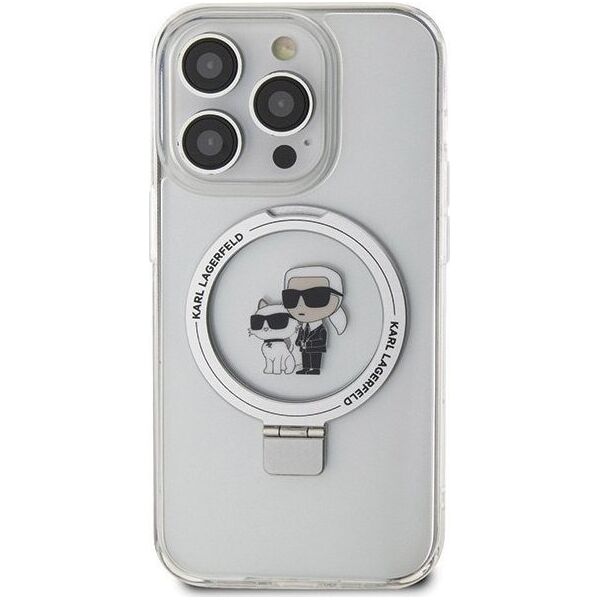 Karl Lagerfeld Karl Lagerfeld KLHMP14LHMRSKCH iPhone 14 Pro 6.1" bialy/white hardcase Ring Stand Karl&Choupettte MagSafe