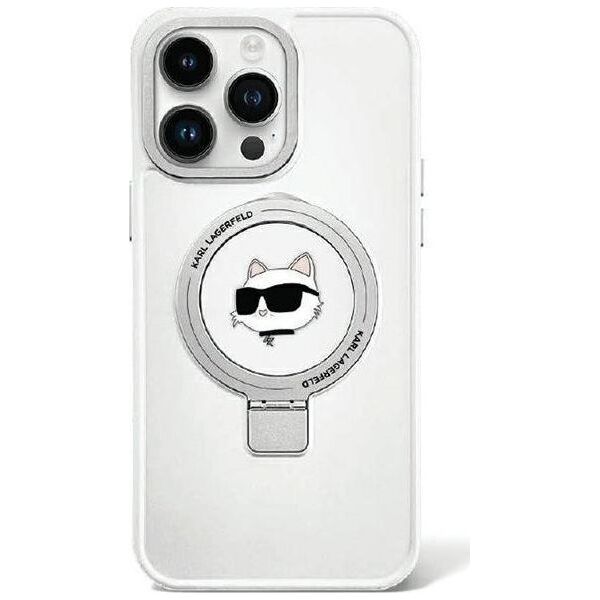 Karl Lagerfeld Karl Lagerfeld KLHMP15LHMRSCHH iPhone 15 Pro 6.1" biały/white hardcase Ring Stand Choupette Head MagSafe