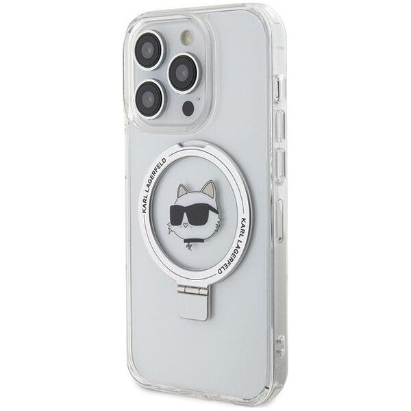 Karl Lagerfeld Karl Lagerfeld KLHMP15LHMRSCHH iPhone 15 Pro 6.1" biały/white hardcase Ring Stand Choupette Head MagSafe