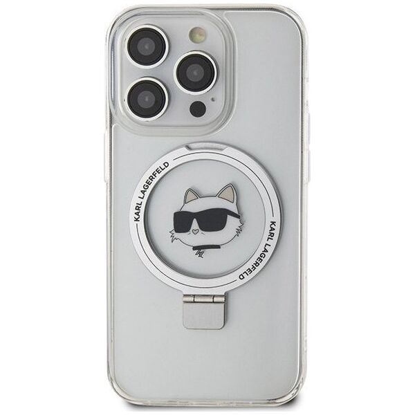 Karl Lagerfeld Karl Lagerfeld KLHMP15LHMRSCHH iPhone 15 Pro 6.1" biały/white hardcase Ring Stand Choupette Head MagSafe