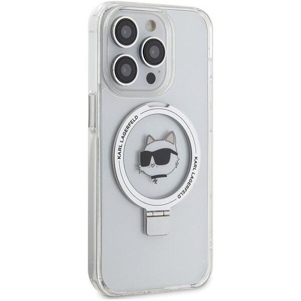 Karl Lagerfeld Karl Lagerfeld KLHMP15LHMRSCHH iPhone 15 Pro 6.1" biały/white hardcase Ring Stand Choupette Head MagSafe