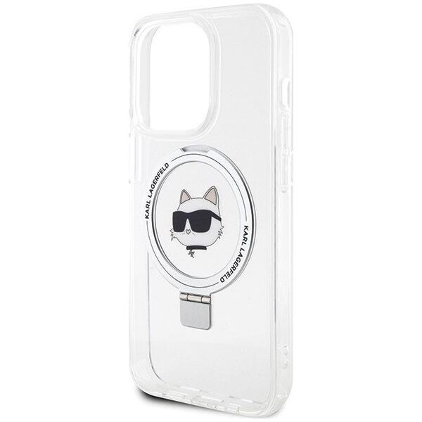 Karl Lagerfeld Karl Lagerfeld KLHMP15LHMRSCHH iPhone 15 Pro 6.1" biały/white hardcase Ring Stand Choupette Head MagSafe
