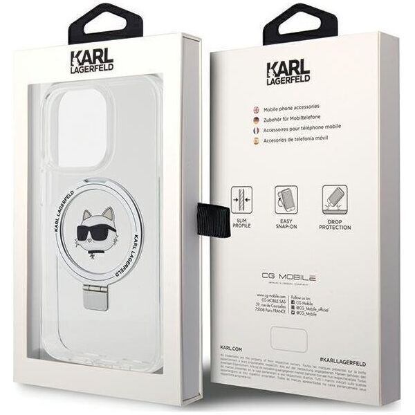 Karl Lagerfeld Karl Lagerfeld KLHMP15LHMRSCHH iPhone 15 Pro 6.1" biały/white hardcase Ring Stand Choupette Head MagSafe