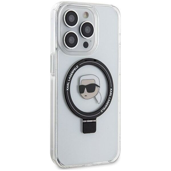 Karl Lagerfeld Karl Lagerfeld KLHMP15LHMRSKHH iPhone 15 Pro 6.1" biały/white hardcase Ring Stand Karl Head MagSafe