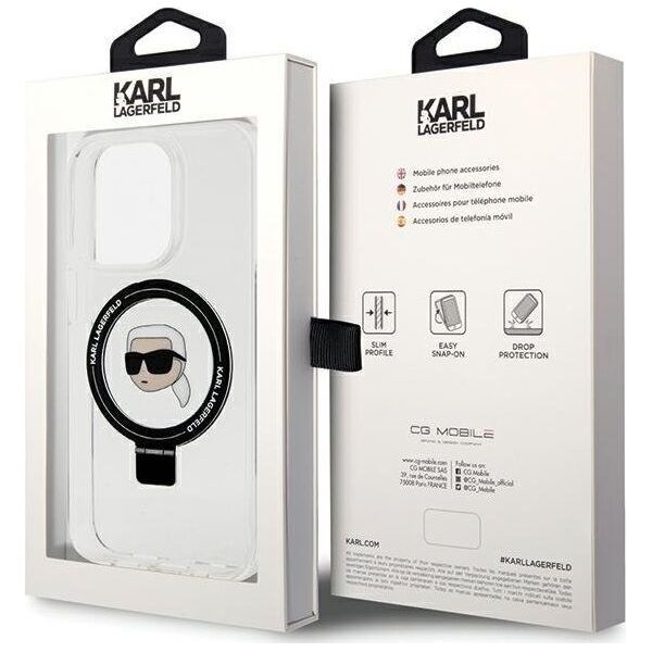 Karl Lagerfeld Karl Lagerfeld KLHMP15LHMRSKHH iPhone 15 Pro 6.1" biały/white hardcase Ring Stand Karl Head MagSafe