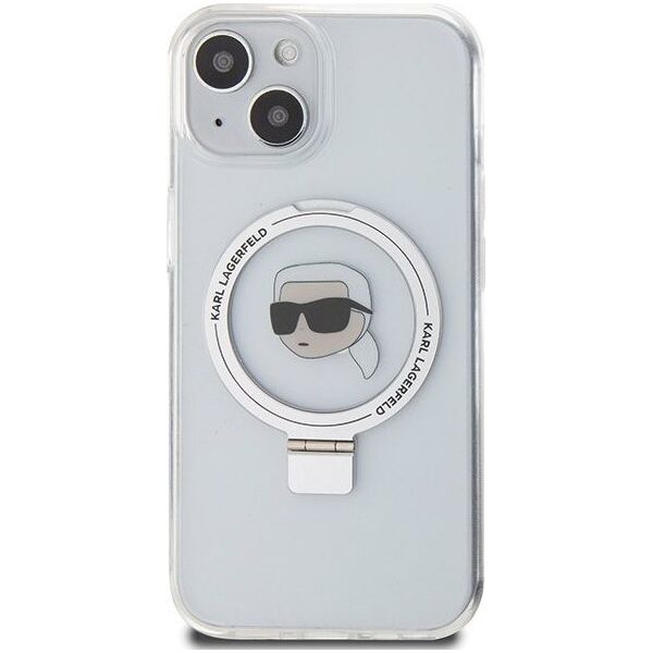 Karl Lagerfeld Karl Lagerfeld KLHMP15SHMRSKHH iPhone 15 6.1" biały/white hardcase Ring Stand Karl Head MagSafe