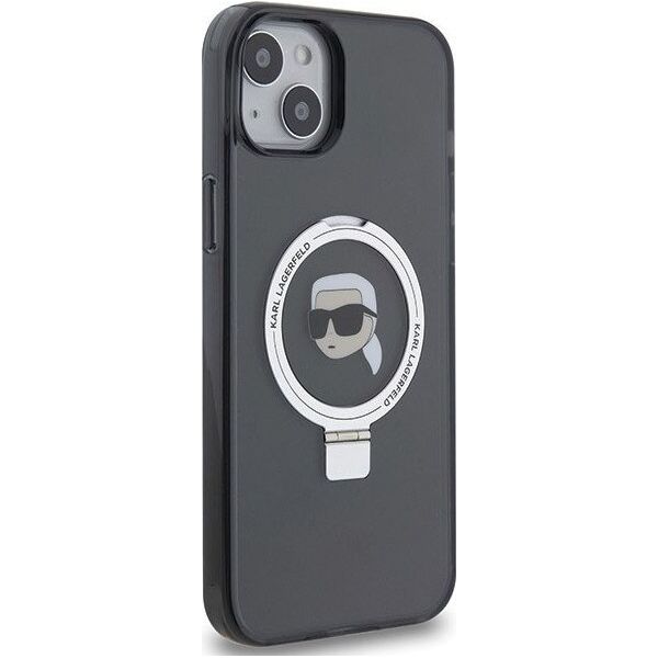 Karl Lagerfeld Karl Lagerfeld KLHMP15SHMRSKHK iPhone 15 6.1" czarny/black hardcase Ring Stand Karl Head MagSafe