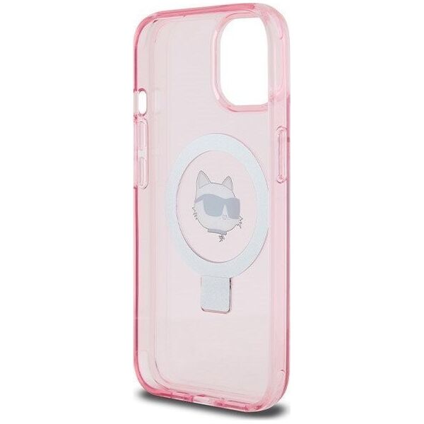 Karl Lagerfeld Karl Lagerfeld KLHMP15SHMRSCHP iPhone 15 6.1" różowy/pink hardcase Ring Stand Choupette Head MagSafe