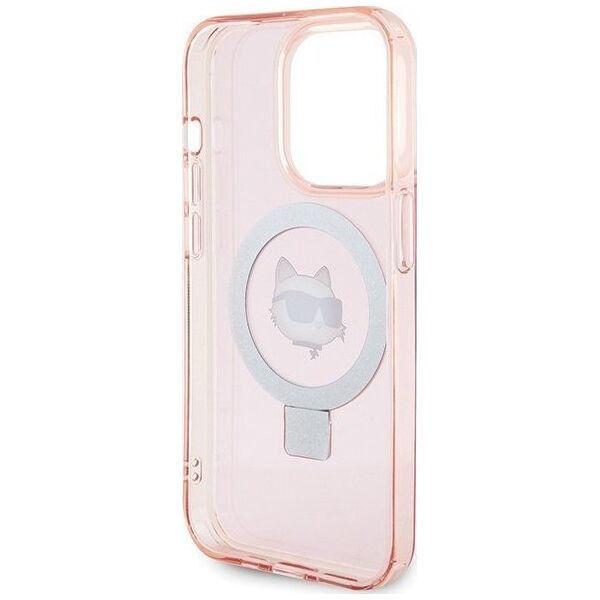 Karl Lagerfeld Karl Lagerfeld KLHMP15XHMRSCHP iPhone 15 Pro Max 6.7" różowy/pink hardcase Ring Stand Choupette Head MagSafe