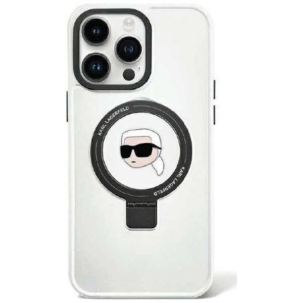 Karl Lagerfeld Karl Lagerfeld KLHMP15XHMRSKHH iPhone 15 Pro Max 6.7" biały/white hardcase Ring Stand Karl Head MagSafe