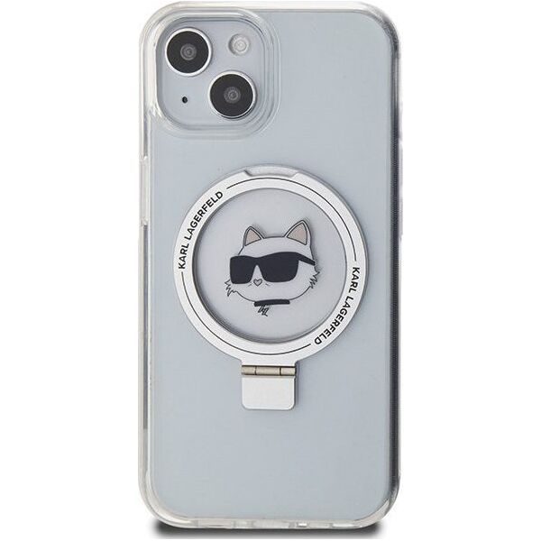 Karl Lagerfeld Karl Lagerfeld KLHMP15SHMRSCHH iPhone 15 6.1" biały/white hardcase Ring Stand Choupette Head MagSafe