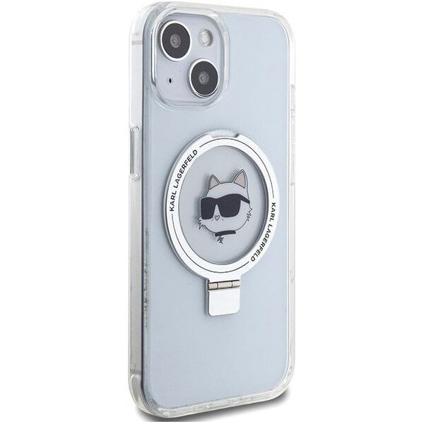 Karl Lagerfeld Karl Lagerfeld KLHMP15SHMRSCHH iPhone 15 6.1" biały/white hardcase Ring Stand Choupette Head MagSafe