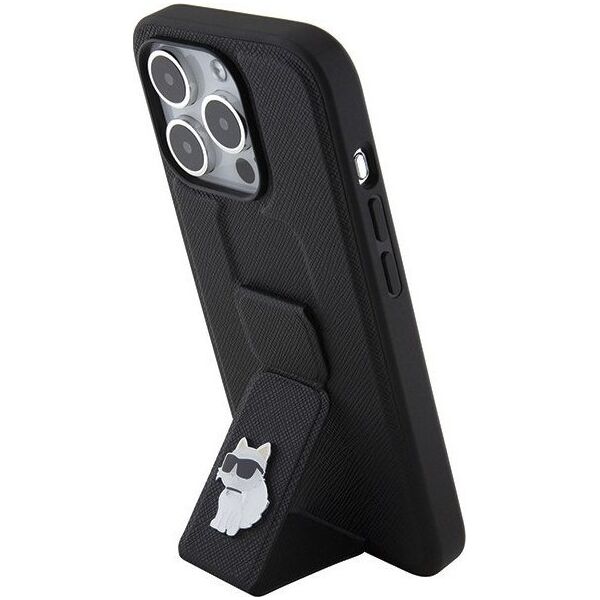 Karl Lagerfeld Karl Lagerfeld KLHCP15LGSACHPK iPhone 15 Pro 6.1" czarny/black hardcase Gripstand Saffiano Choupette Pins