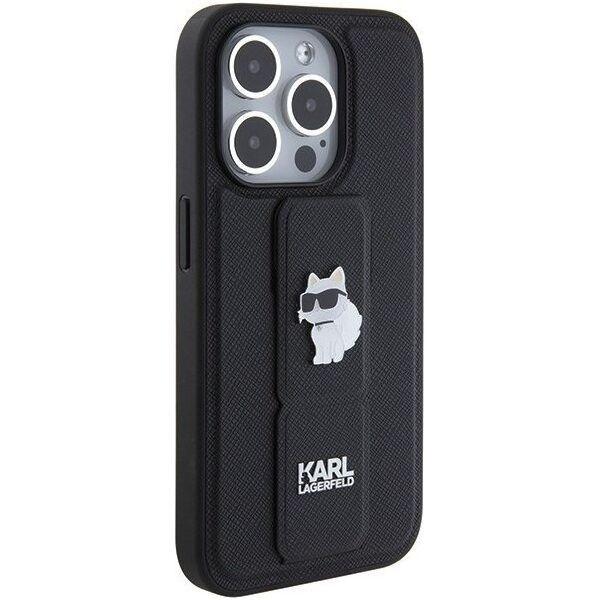 Karl Lagerfeld Karl Lagerfeld KLHCP15LGSACHPK iPhone 15 Pro 6.1" czarny/black hardcase Gripstand Saffiano Choupette Pins